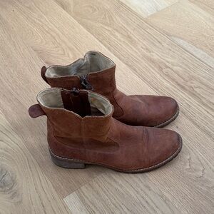 Timberland Brown Leather Zip Ankle Boots